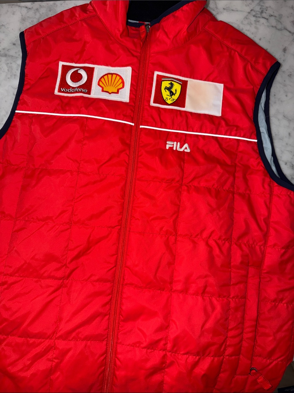 Ferrari Red fila Quilted Racing Vest with Logos